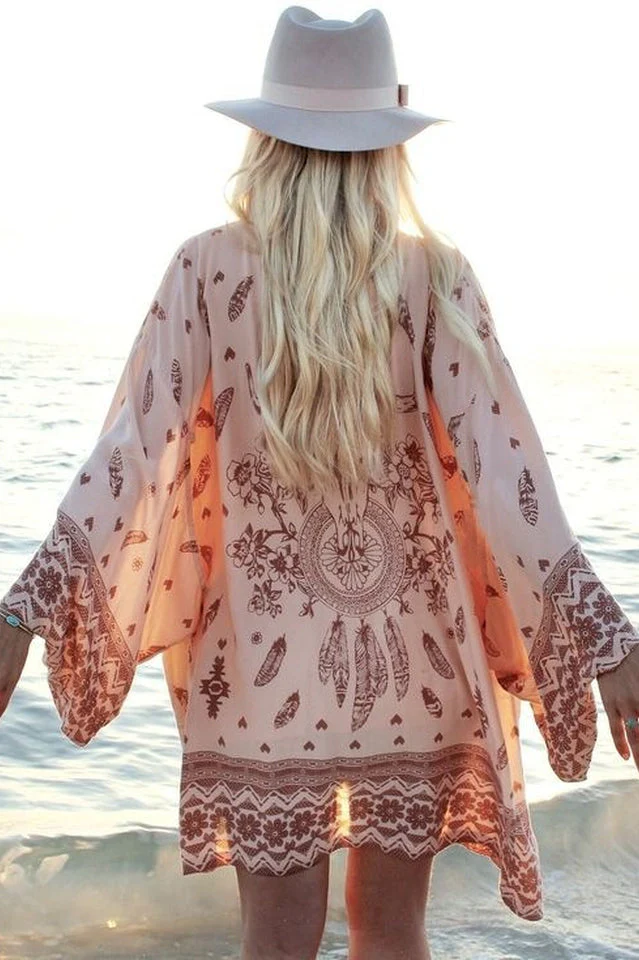 Cow Pattern Chiffon Bikini Cardigan - Image 4