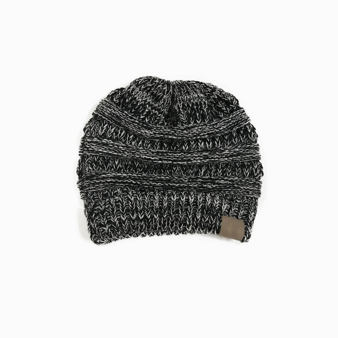 Warm Me Up Ponytail Winter Beanie Chunky Rib Knit Hat - Image 5