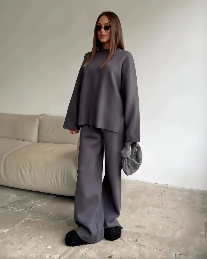Cozy two-piece long pants set - Image 3
