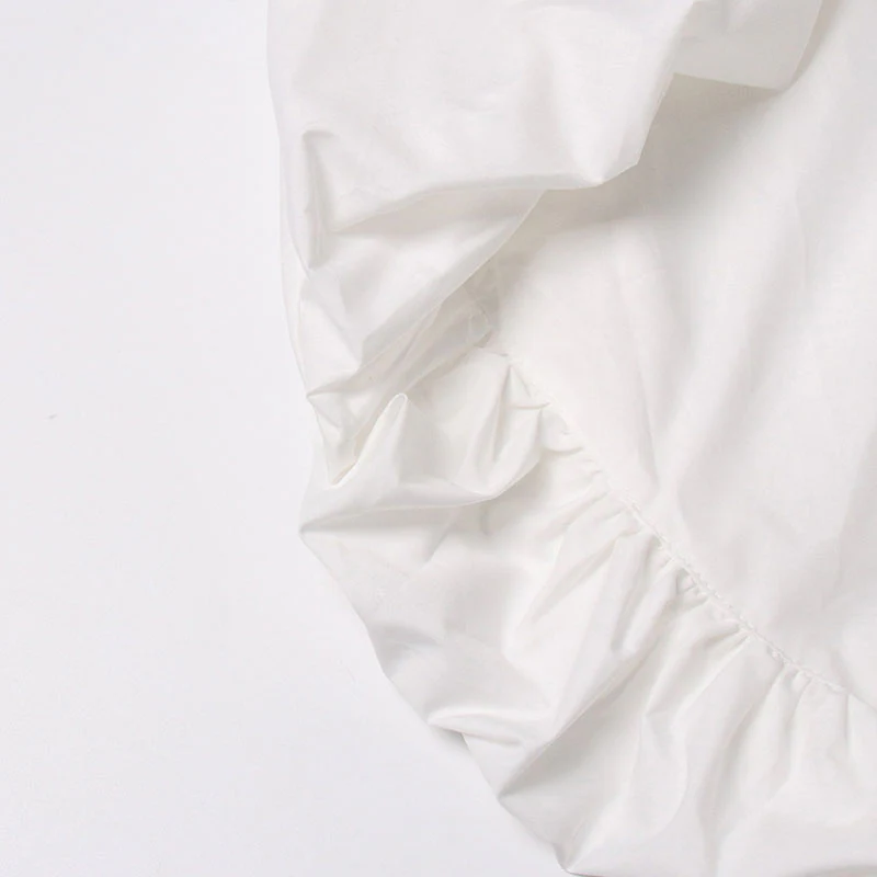 Creative Fold Over Collar Bishop Sleeve Oversized Pullover Shirt - Image 4