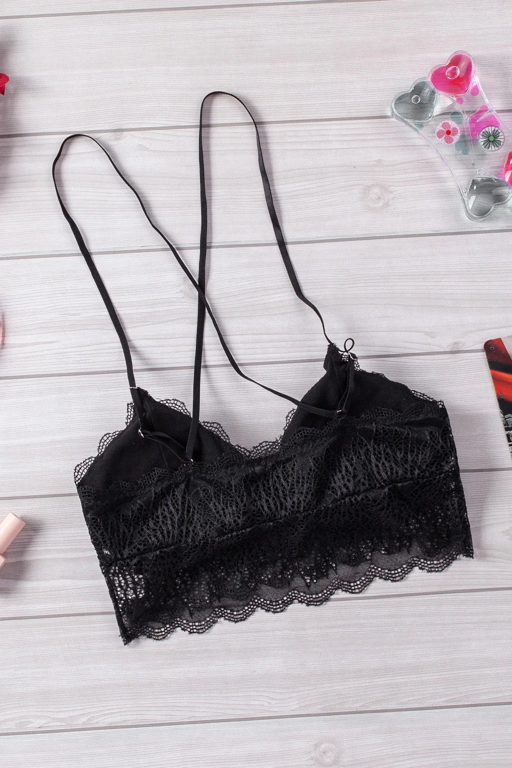 Criss Cross Spaghetti Strap Lace Bralette - Image 21