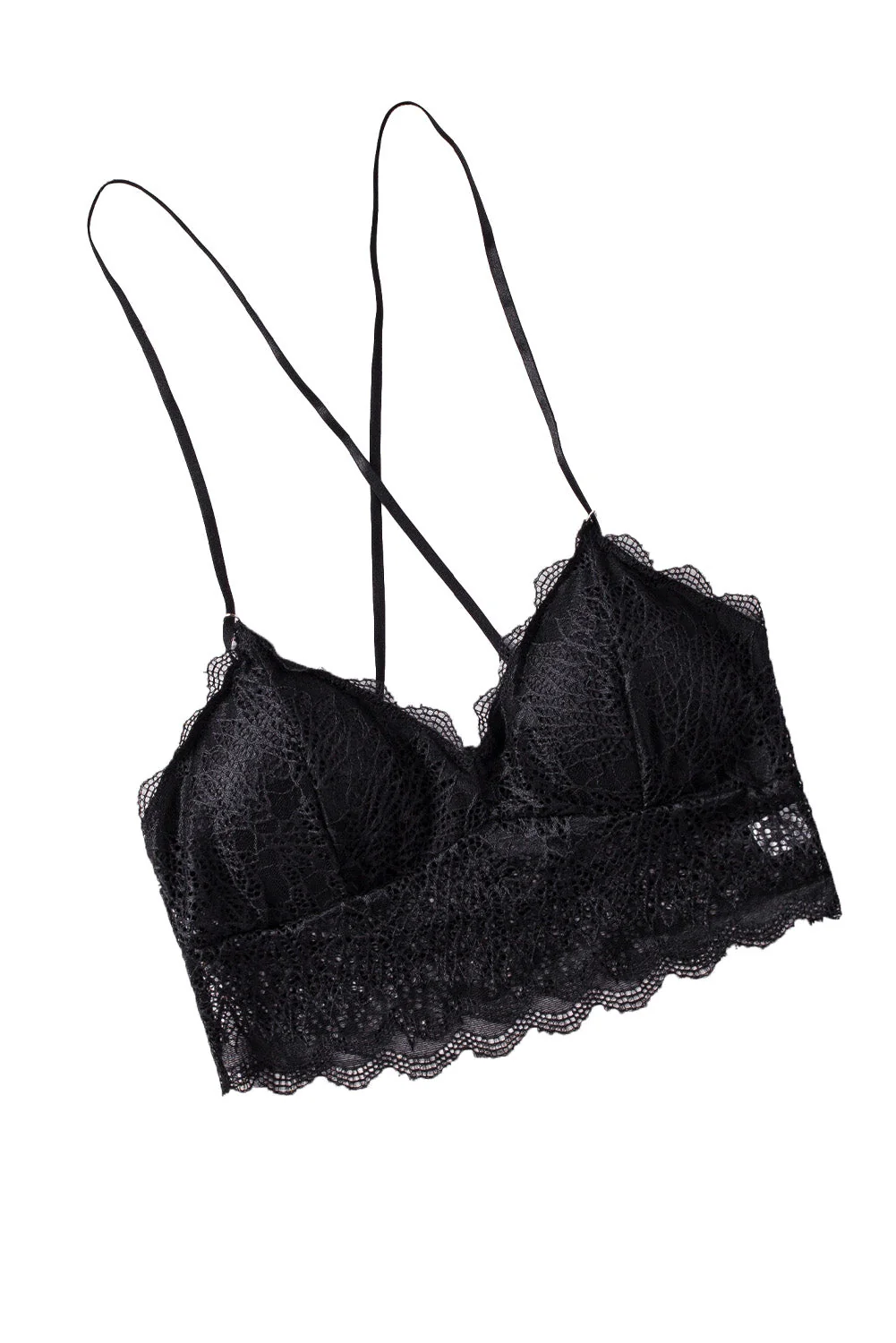 Criss Cross Spaghetti Strap Lace Bralette - Image 27