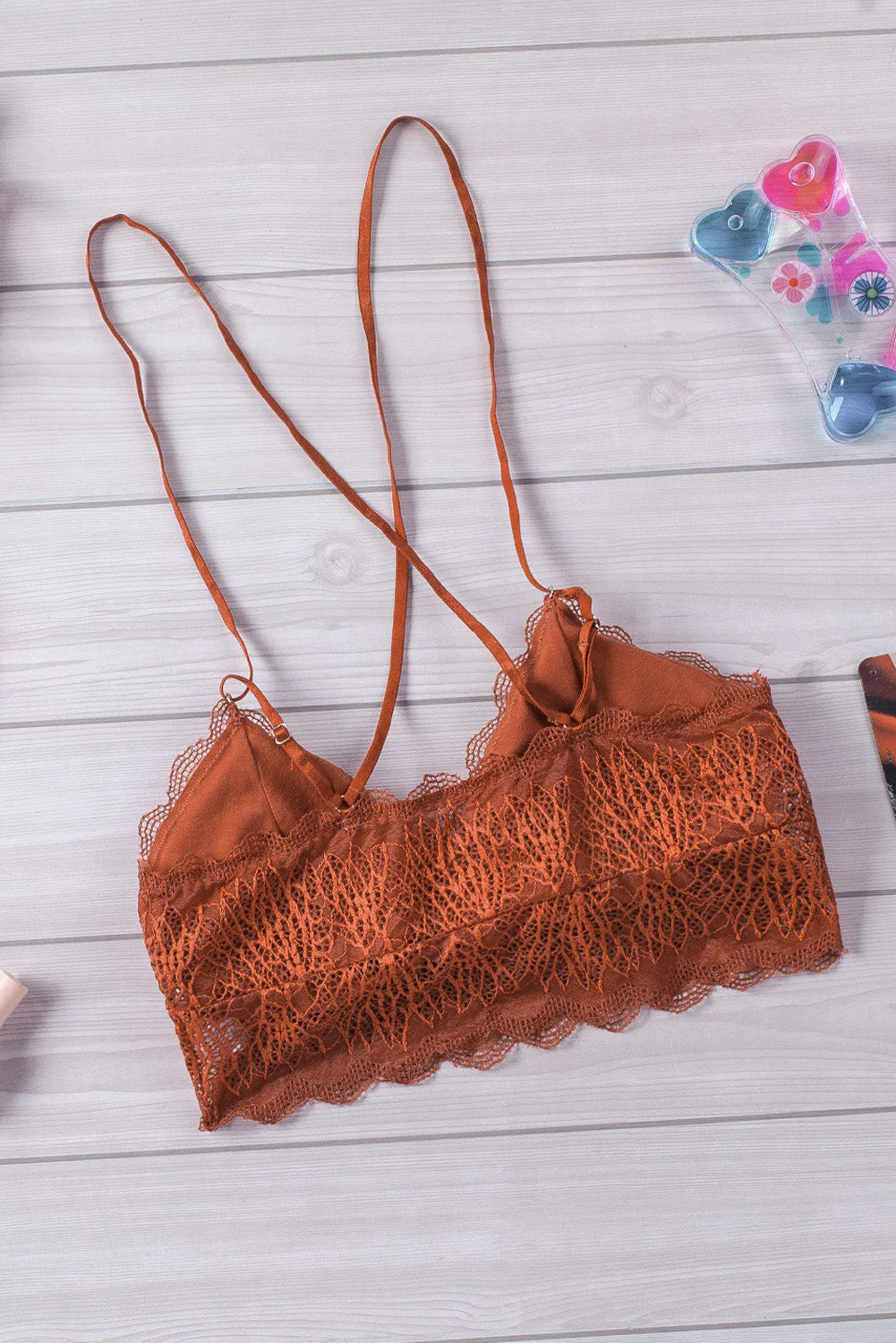 Criss Cross Spaghetti Strap Lace Bralette - Image 7