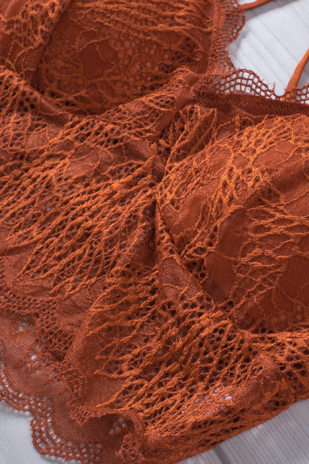 Criss Cross Spaghetti Strap Lace Bralette - Image 8