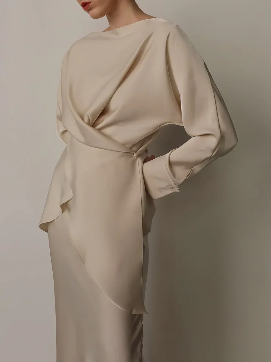 Cross Tie Back Solid Skirt Set - Image 5