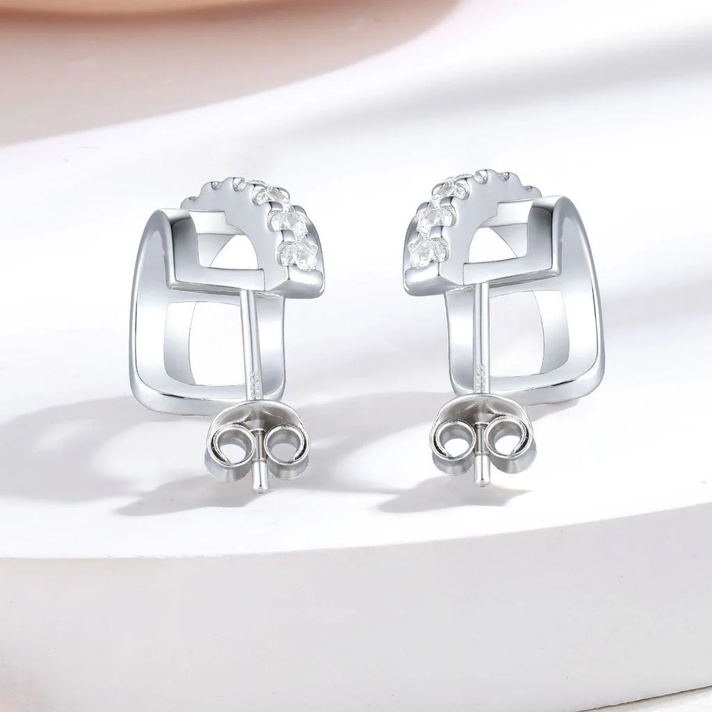 Crossover Pavé Cubic Zirconia Eternity Triple Hoop Sterling Silver Jewelry Set - Image 6