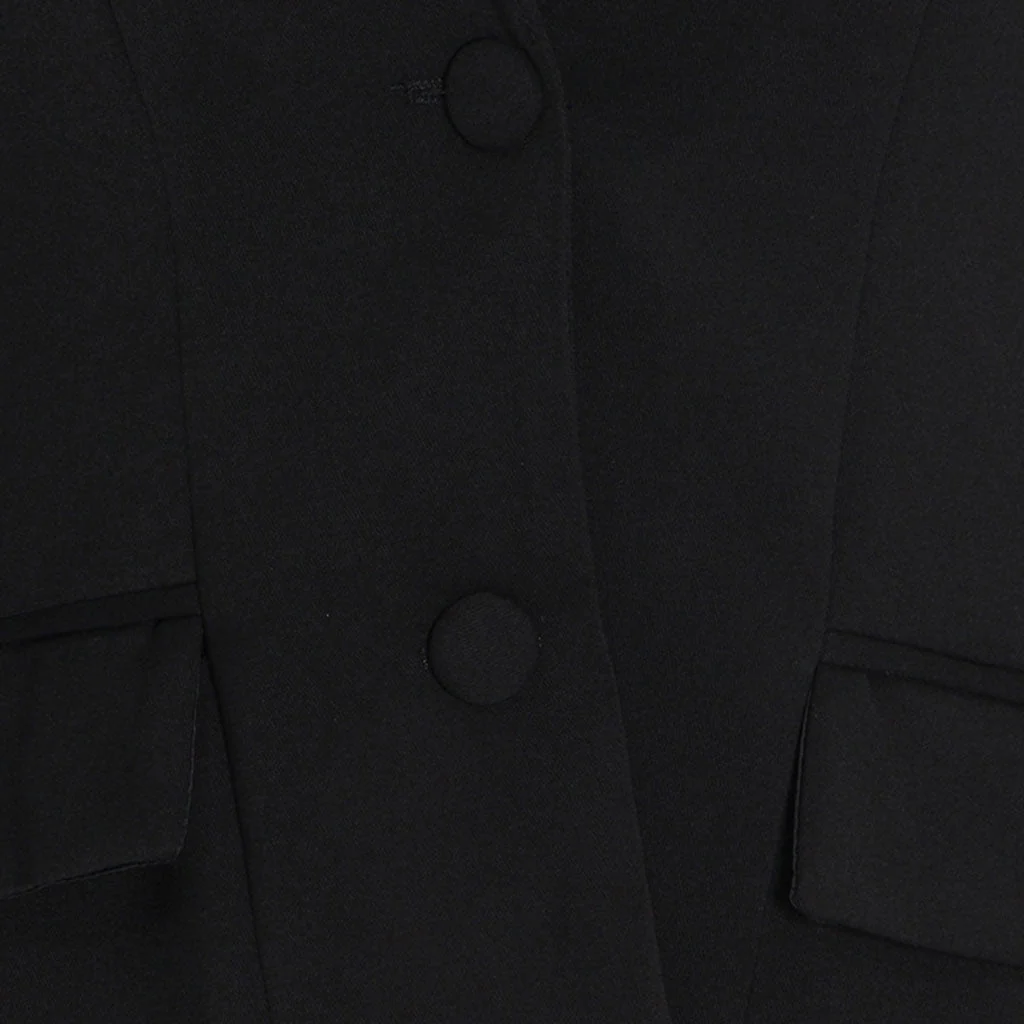 Crystal Bow Detail Criss Cross CutOut Single Breasted Peplum Blazer - Black - Image 4
