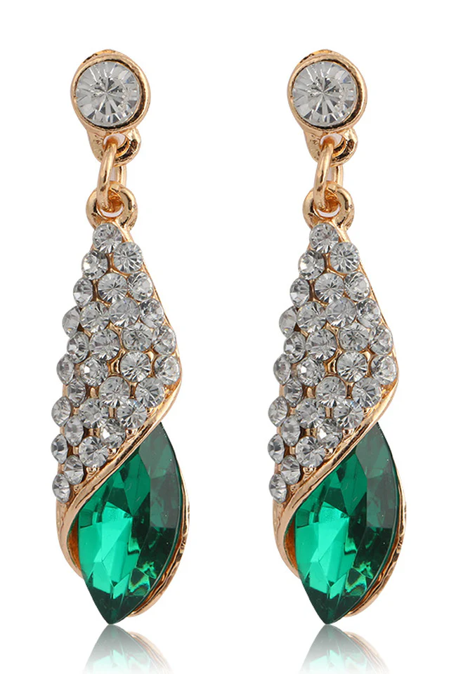Crystal Pierced Dangle Earrings - Image 3