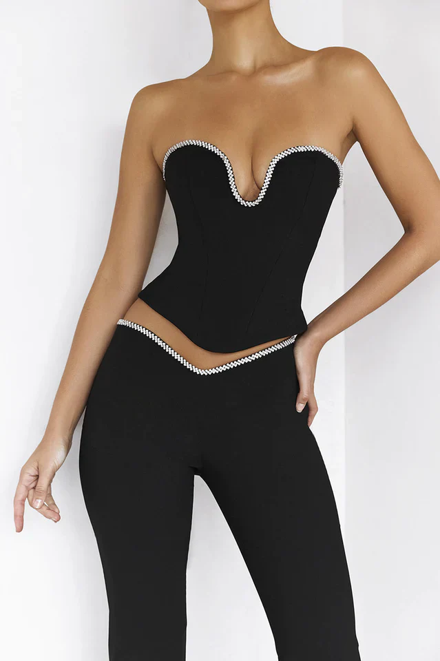 Crystal Trimmed Corset + Embellished Trousers Set - Image 4