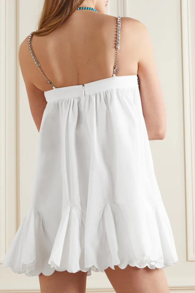 Crystal Trimmed Scallop Mini Dress - Image 3