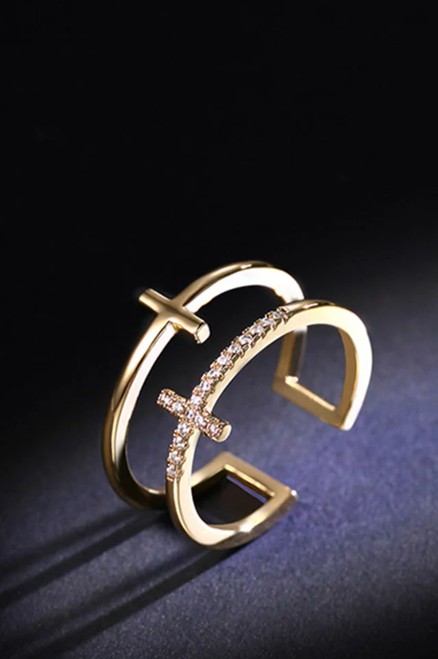 Cubic Zirconia Cross Ring - Image 11