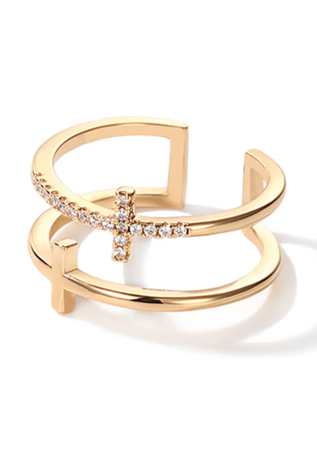 Cubic Zirconia Cross Ring - Image 12