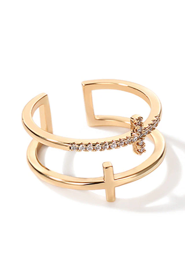 Cubic Zirconia Cross Ring - Image 13