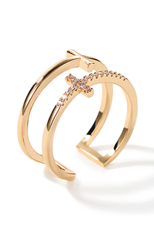 Cubic Zirconia Cross Ring - Image 14