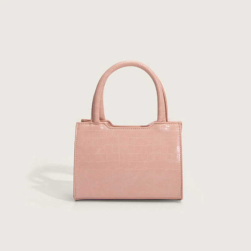Cute Bow Detail Animal Pattern Faux Leather Crossbody Handle Bag - Pink - Image 3