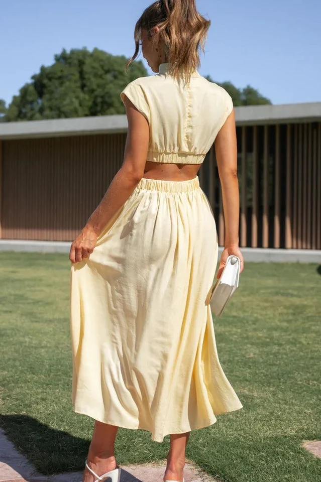 Cutout Waist Midi Dress - Image 19