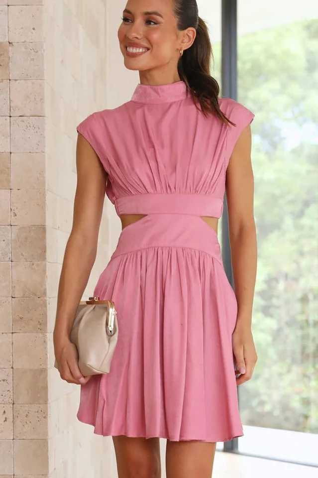 Cutout Waist Vacation Mini Dress - Image 8