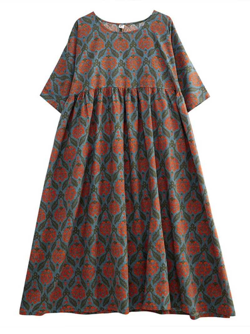 Daily Ritual Round Neck Smock Dress - Image 4