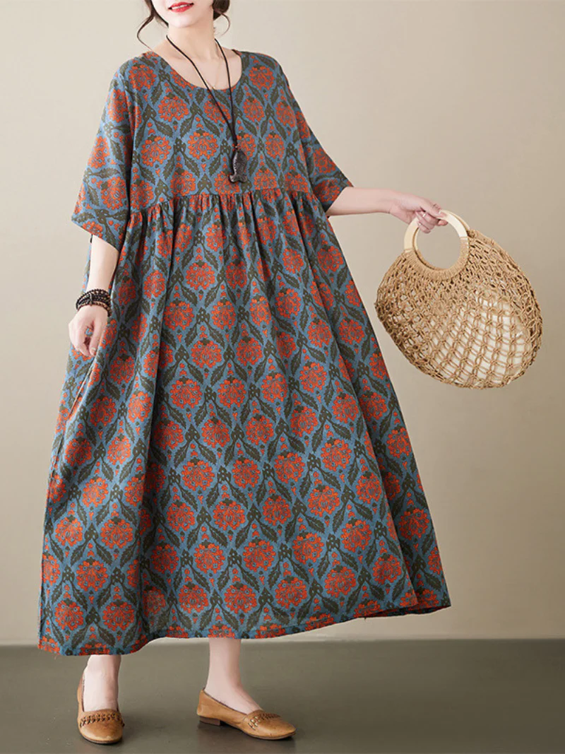 Daily Ritual Round Neck Smock Dress - Image 5