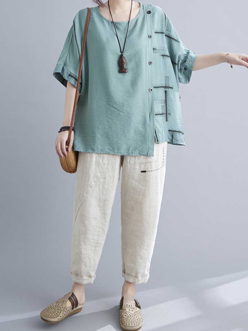 Day Will Come Buttons T-Shirt Casual Top - Image 4