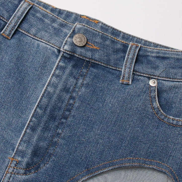MIDORY Mesh HIGH WaistED PATCHWORK JEANS - Image 11