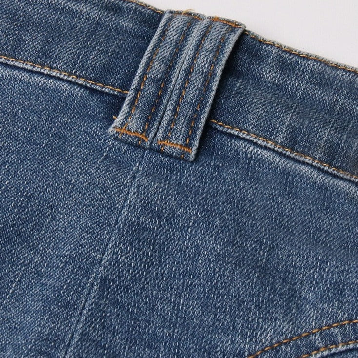 MIDORY Mesh HIGH WaistED PATCHWORK JEANS - Image 14