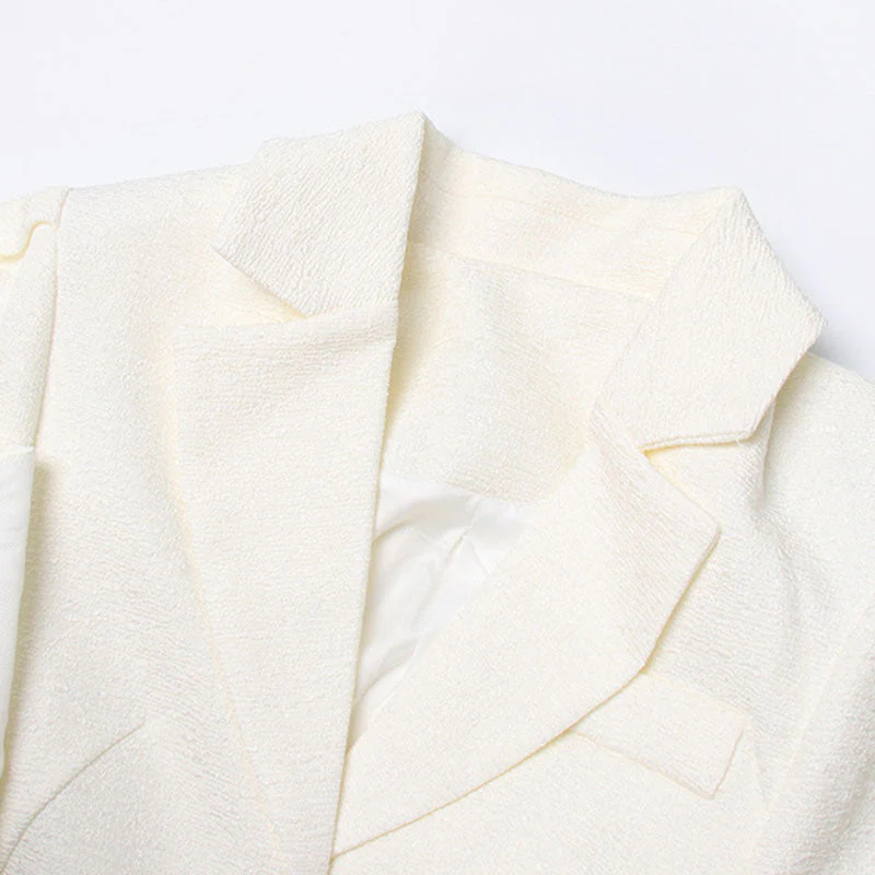 Deconstructed Ruffle CutOut Side Puff Sleeve Asymmetrical Peplum Jacket - Image 3