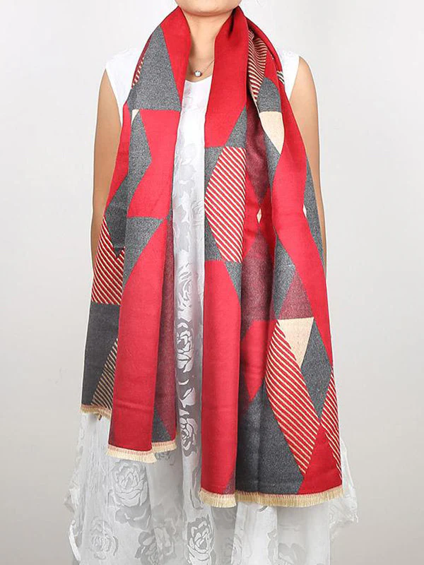 Diamond Cut Print Wool Scarf - Image 2