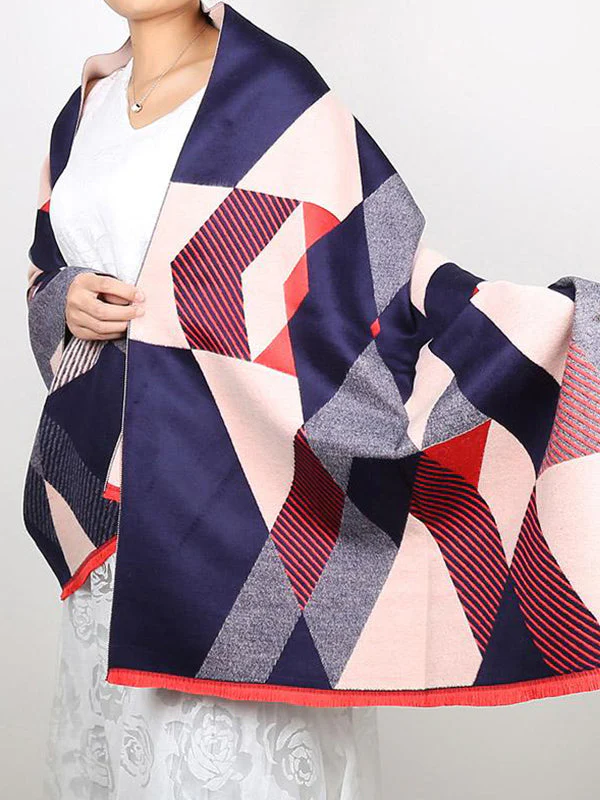 Diamond Cut Print Wool Scarf - Image 7