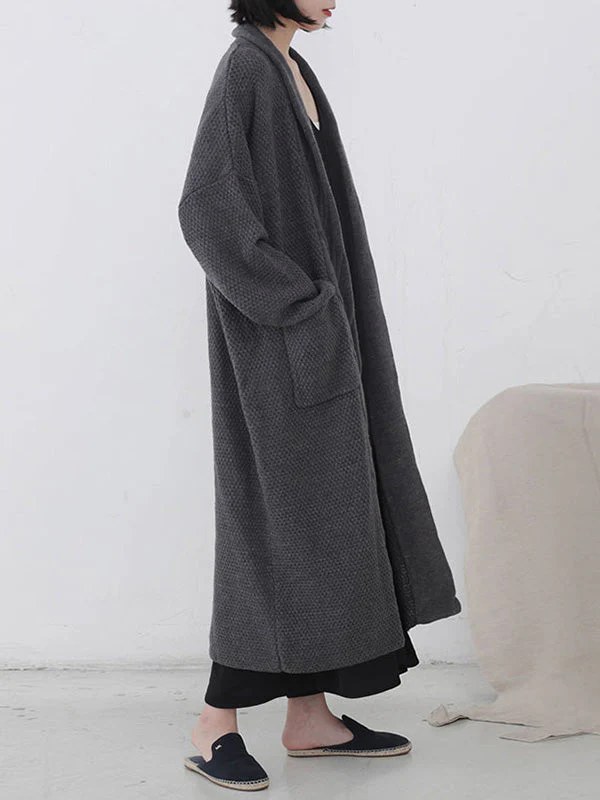 Diamond Long Cardigan Sweater with Pocket - Image 11