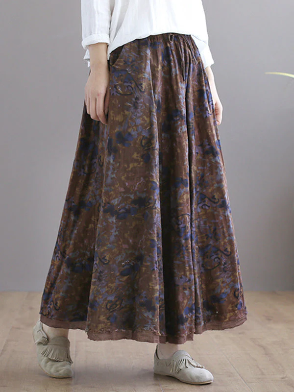 Double Layers Floral Printing Skirt - Image 10