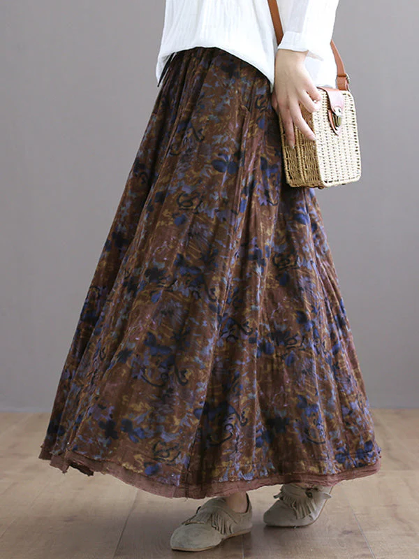 Double Layers Floral Printing Skirt - Image 11