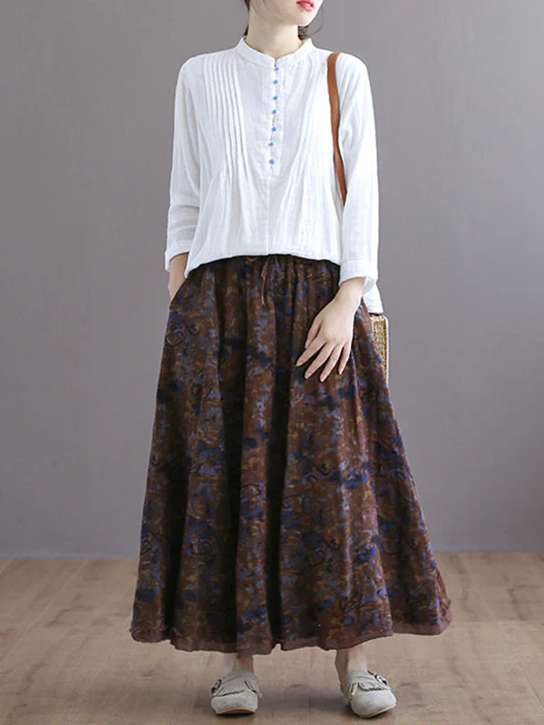 Double Layers Floral Printing Skirt - Image 12