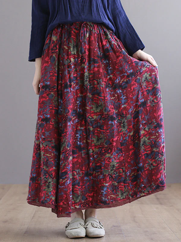 Double Layers Floral Printing Skirt - Image 14
