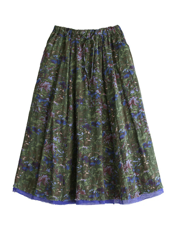 Double Layers Floral Printing Skirt - Image 18