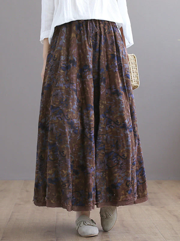 Double Layers Floral Printing Skirt - Image 2
