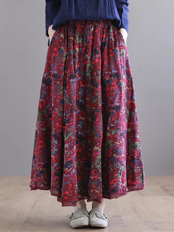 Double Layers Floral Printing Skirt - Image 3