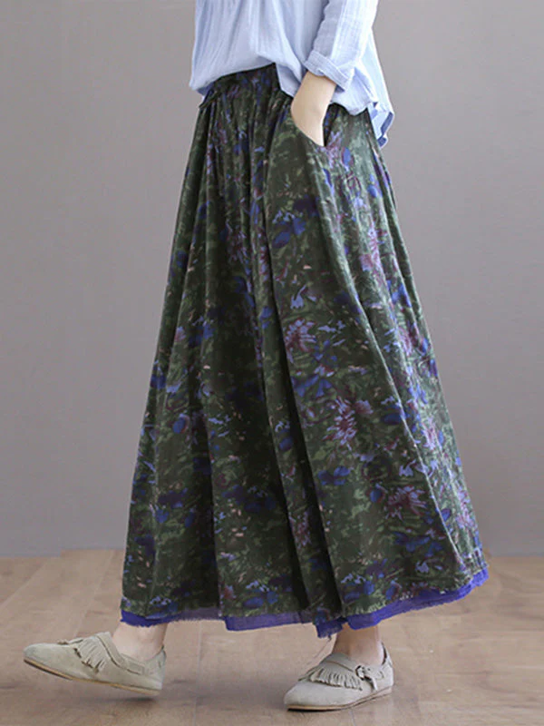 Double Layers Floral Printing Skirt - Image 7