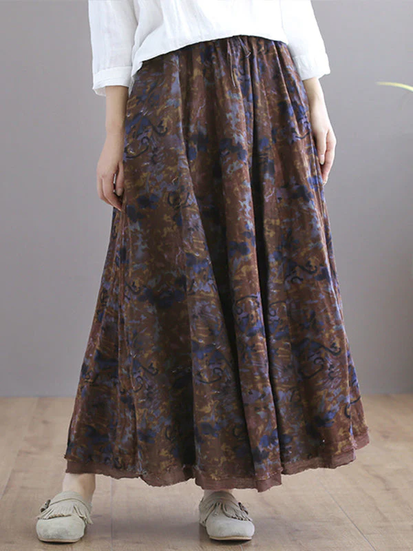 Double Layers Floral Printing Skirt - Image 9