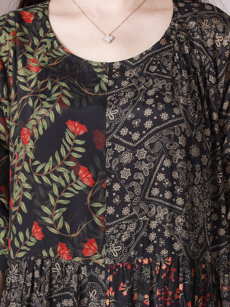 Down To Earth Round Neck A-line Dress - Image 2