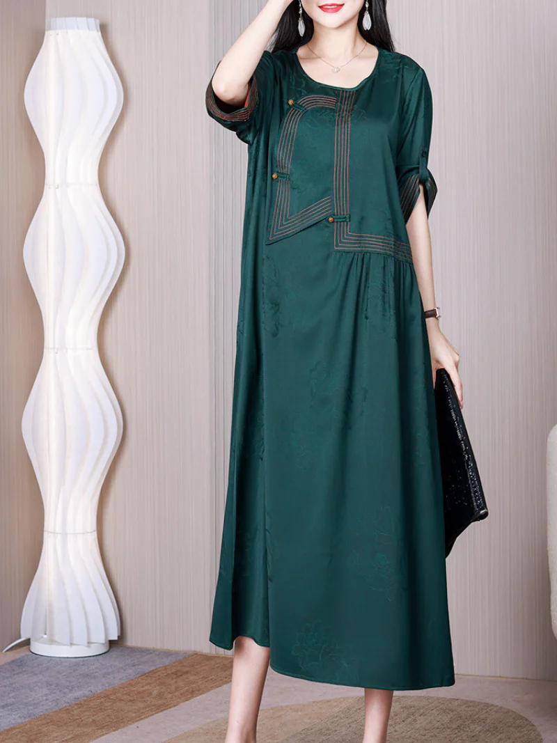 Down To Earth Round Necl A-line Dress - Image 4
