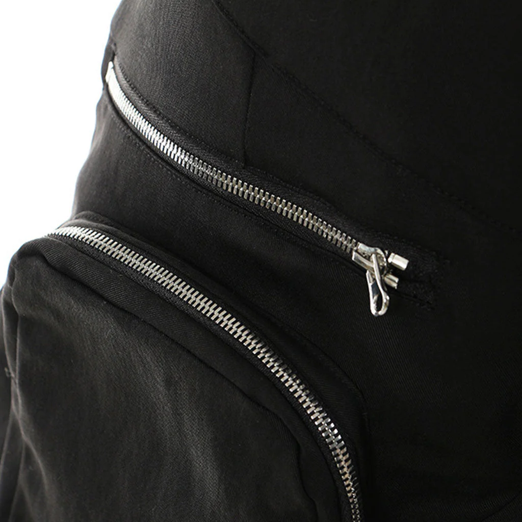 Dramatic High Waist Metallic Zipper Cargo Pocket Layered Flared Pants - Image 5
