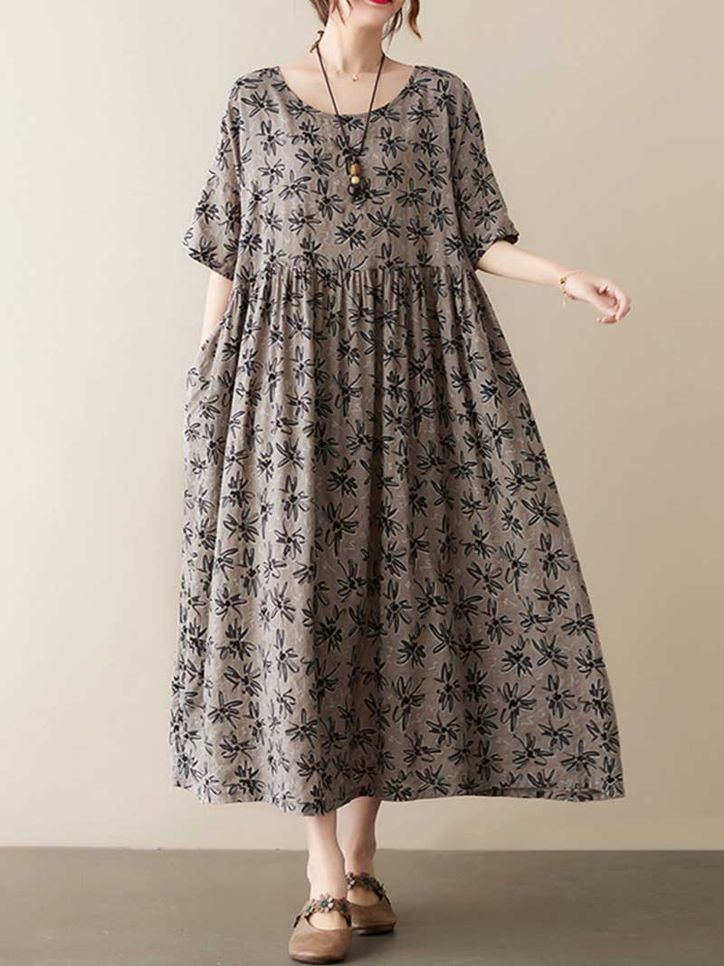 Dream Girl Printed Floral Smock Dress - Image 2