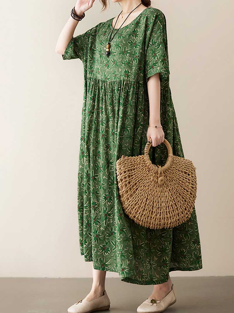 Dream Girl Printed Floral Smock Dress - Image 5