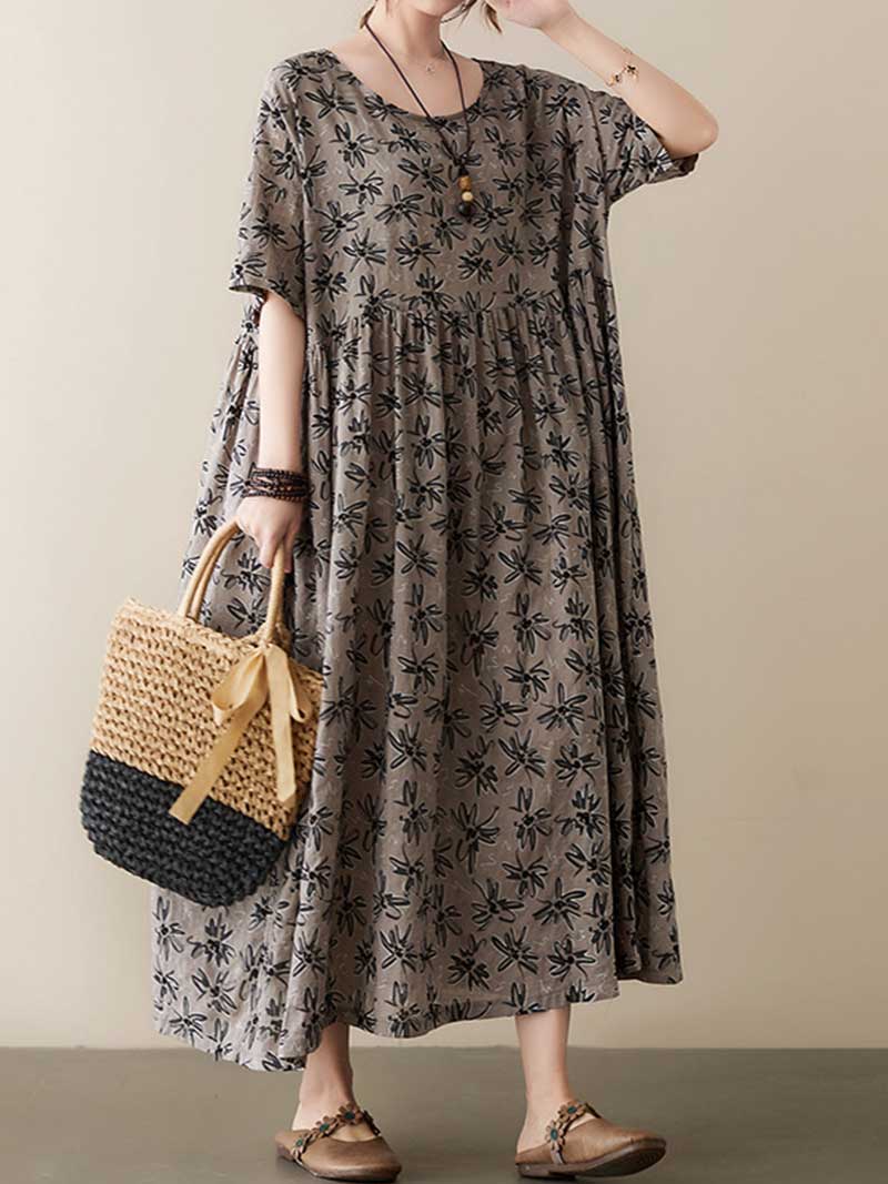 Dream Girl Printed Floral Smock Dress - Image 6