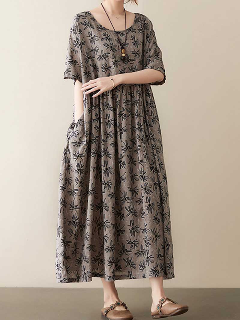 Dream Girl Printed Floral Smock Dress - Image 8