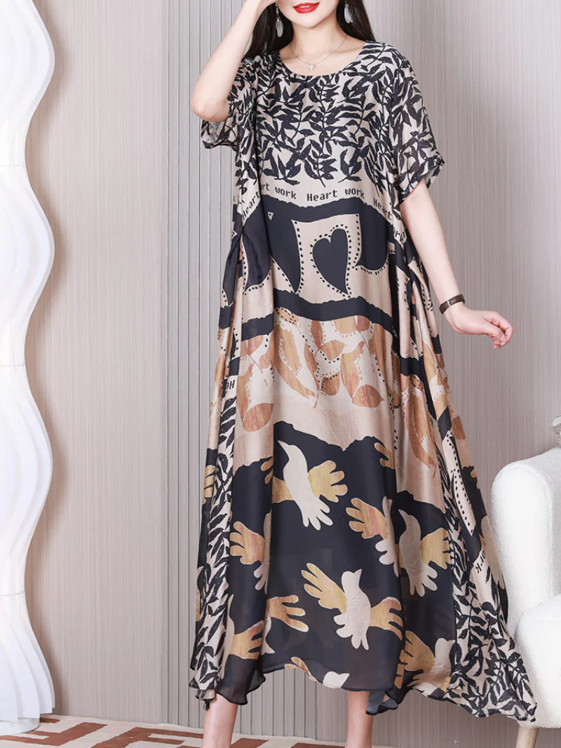 Dream Girl Round Neck Short Sleeves A-line Dress - Image 5