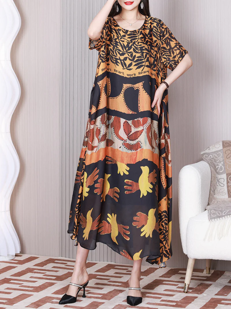 Dream Girl Round Neck Short Sleeves A-line Dress - Image 7