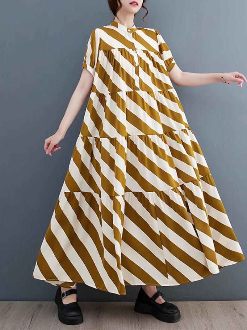 Dream Girls Striped Printed A-Line Dress - Image 5
