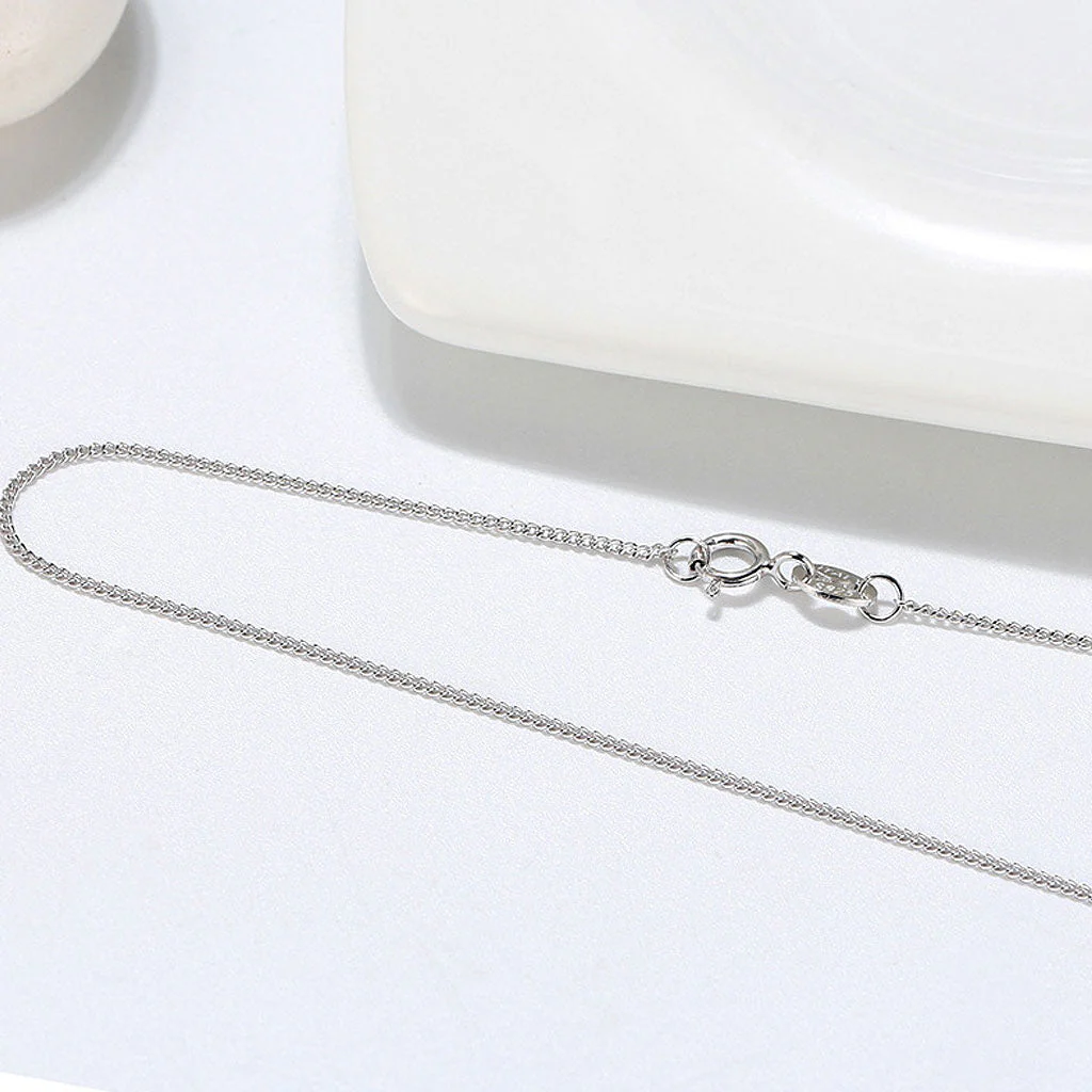 Dynamic Pure Color Sterling Silver Polished 1MM Curb Chain NeckLace - Image 4